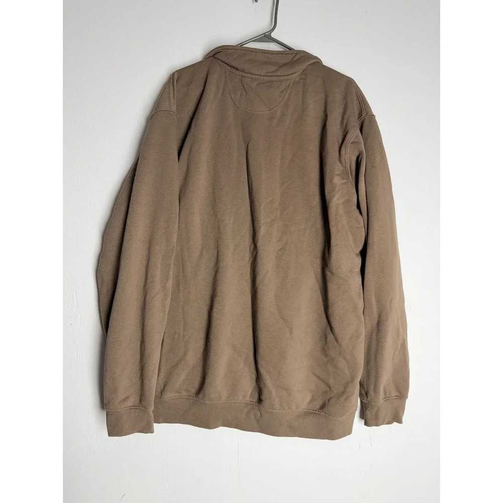 Carhartt Loose Fit Quarter Zip Sweatshirt Mens 2XL Brown Pullover Mock Neck